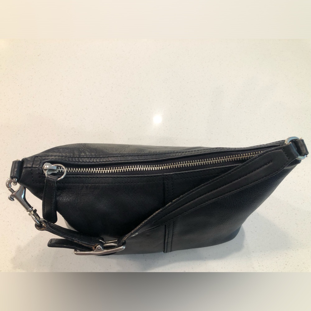 VINTAGE Coach Legacy Black Leather Demi Hobo Bag #9596 with Chrome Hardware - Picture 8 of 12